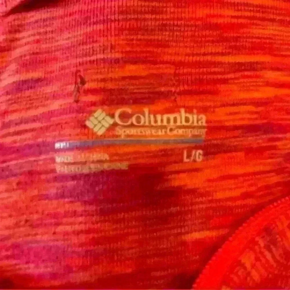 Columbia pink textured casual long sleeve top. Zip up collar. Size Large. - Picture 3 of 5